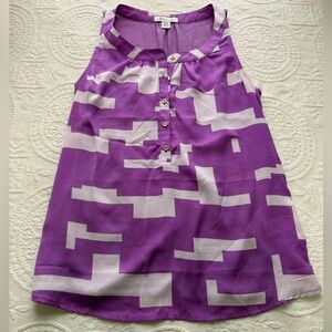Kenneth Cole Reaction Purple and White Blouse